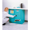 Justrite 31 Gallon 2 Door, Self-Close, Fume Hood Acid Cabinet, 48"x21-5/8"x35-3/4", Blue