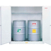 Justrite® Drum Cabinet 110 Gal. Capacity Vertical Manual Close Flammable W/ Drum Rollers