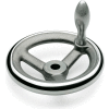 JW Winco - 10MN82/D - Cast Iron Spoked Handwheel w/ Revolving Handle - 3.94" Dia x 10mm Bore