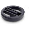 JW Winco - 12MRXCK/R - Alum Flat-Faced Spoked Handwheel w/Retract. Handle 4.92" D x 12mm Bore-Black