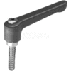 Nylon Plastic Adjustable Lever With Stainless Steel Components 10-32 x 1.26 Stud 1.77"L - USA