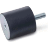Vibration Mount, 1 Tapped Hole, 1 Threaded Stud, 1.00" Dia, .75"H, 1/4-20 Thread