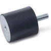 Vibration Mount, 1 Tapped Hole, 1 Threaded Stud, 1.00&quot; Dia, .75&quot;H, 1/4-20 Thread