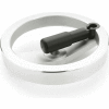 JW Winco - 4BE37/R - Aluminum 2 Spoked Handwheel w/ Retractable Handle - 6.30" Dia x .500" Bore
