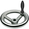 JW Winco - 4BE84/D - Aluminum Spoked Handwheel w/ Revolving Handle - 3.94" Dia x .500" Bore