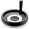 JW Winco - 4BEX2/D - Plastic Solid Disk Handwheel w/ Revolving Handle - 6.30" Dia x .500" Bore