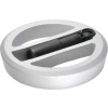 JW Winco - 5BRXLV/R - Alum. Flat-Faced Spoked Handwheel w/Safety Handle 6.30" D x .625" Bore-Silver
