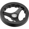 JW Winco - 6359015 - Plastic 3 Spoked Handwheel w/o Handle - 6.30" Dia x .24" Pilot Hole