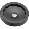 JW Winco - 6379010 - Plastic Solid Disk Handwheel w/o Handle - 4.92" Dia x .24" Pilot Hole