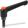 Zinc Die-Cast Adjustable Lever with Push Button and Steel Components 3/8-16 x 1.26 Stud 2.48"L