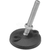 Leveling Mount w/ Lag Bolt Holes, 3/8-16 x 6" Stud, 3.15" Base Dia, 7.375"H, 5000 lbs Load Cap - USA