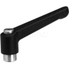 Zinc Die-Cast Adjustable Lever with Stainless Steel Components - 3/8-16 Tapped 3.07"L