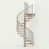 Arke Phoenix Spiral Staircase Kit, (99-5/8" to 120-1/2"), 63" Dia., Gray