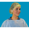 Pleated Polypropylene Bouffant Cap, 100% Latex Free, Yellow, 21", 100/Bag, 10 Bags/Case
