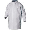 KeyGuard&#174; Lab Coat, No Pockets, Elastic Wrists, Snap Front, Single Collar, White, 2XL, 30/Case