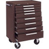 Kennedy® 378XB K1800 Series 27"W X 18"D X 39"H 8 Drawer Brown Roller Cabinet