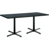 KFI Rectangular Restaurant Table - 36" x 72" - Graphite Nebula Top Black X-Base