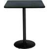 KFI 36"W Square Bistro Table - Graphite Nebula Top, Round Black Base