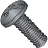 6-32X3/8 Combination Pan Head Machine Screw Fully Threaded Black Oxide, Pkg of 10000