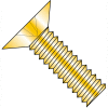 8-32 x 1/2 Phillips Flat Machine Screw - Fully Threaded - Zinc Yellow - Pkg of 10000