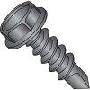 #8 x 3/4 Unslotted Indented Hex Washer Self Drilling Screw Full Thread Black Zinc Bake - Pkg of 8000