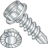 #10 x 1 Slot Indented Hex Washer Serrated Self Drilling Screw Full Thread Zinc Bake - Pkg of 5000