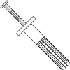 1/4x2 Round Head Nail In Anchor Nylon, Pkg of 100
