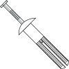 1/4X4 Mushroom Head Nail In Anchor Nylon, Pkg of 100
