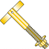 3/8x3 1/4 T Anchor Zinc Yellow, Pkg of 50