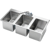 Krowne® HS-3819 Three Compartment Drop-In Hand Sink 36" x 18"