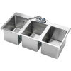 Krowne&#174; HS-3819 Three Compartment Drop-In Hand Sink 36&quot; x 18&quot; 