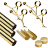 Lavi Industries, 12' Foot Rail Kit, 2" Tube, Polished Brass