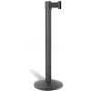Lavi Industries Contempo Queuing Stanchion, 40"H Black Post, 7'L Black Belt, Sloped Base
