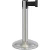 Lavi Industries Contempo Exhibit Post, 24" Satin Stainless Steel Post, 7' Black Belt