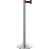Lavi Industries Beltrac® Retractable Belt Barrier, 40" Chrome Post, 7' Black/Red Belt
