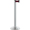 Lavi Industries Beltrac® Retractable Belt Barrier, 40" Chrome Post, 7' Burgundy Belt