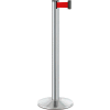 Lavi Industries Beltrac® Retractable Belt Barrier, 40" Chrome Post, 7' Red Belt