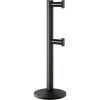 Lavi Industries Beltrac® Retractable Dual Belt Barrier, 40" Blk Wrinkle Post, 7' Slvr/Blk Belt
