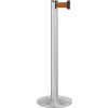 Lavi Industries Beltrac® Retractable Belt Barrier, 40" Silver Post, 7' Bronze Belt