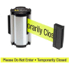 Lavi Industries Chrome Aisle Closure Wall Mount, 7'L Yellow, "Please Do Not Enter" Retractable Belt