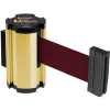 Lavi Industries Gold Anodized Aisle Closure Wall Mount, 7'L Burgundy Retractable Belt Barrier