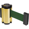 Lavi Industries Gold Anodized Aisle Closure Wall Mount, 7'L Forest Green Retractable Belt Barrier