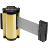 Lavi Industries Gold Anodized Aisle Closure Wall Mount, 7'L Gray Retractable Belt Barrier