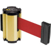Lavi Industries Gold Anodized Aisle Closure Wall Mount, 7'L Red Retractable Belt Barrier