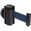 Lavi Industries Wrinkle Black Magnetic Wall Mount Unit, 7'L Navy Blue Retractable Belt
