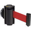 Lavi Industries Wrinkle Black Magnetic Wall Mount Unit, 7'L Red Retractable Belt
