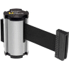 Lavi Industries Satin Aisle Closure Wall Mount, 7'L Black Retractable Belt Barrier