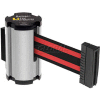 Lavi Industries Satin Aisle Closure Wall Mount, 7'L Black/Red Retractable Belt Barrier