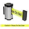 Lavi Industries Satin Aisle Closure Wall Mount, 7'L Yellow, "Caution - Do Not Enter" Belt