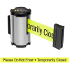 Lavi Industries Satin Aisle Closure Wall Mount, 7'L Yellow, "Please Do Not Enter" Retractable Belt
